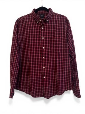 Reed Edward Red and Black Plaid Button-Down Shirt
